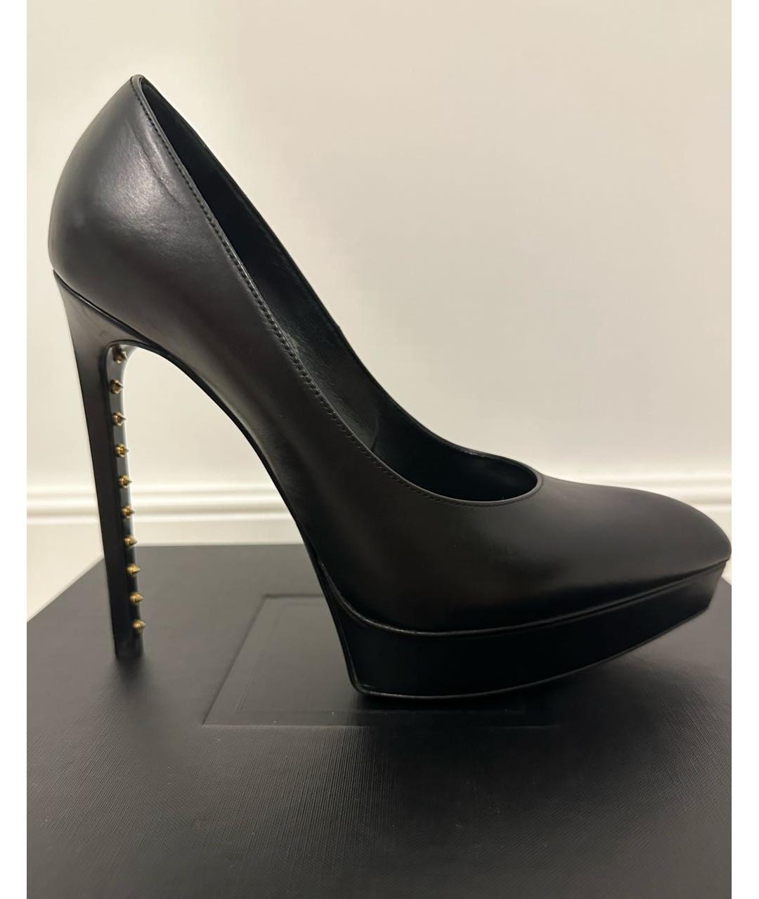 SAINT LAURENT Черные кожаные туфли, фото 8