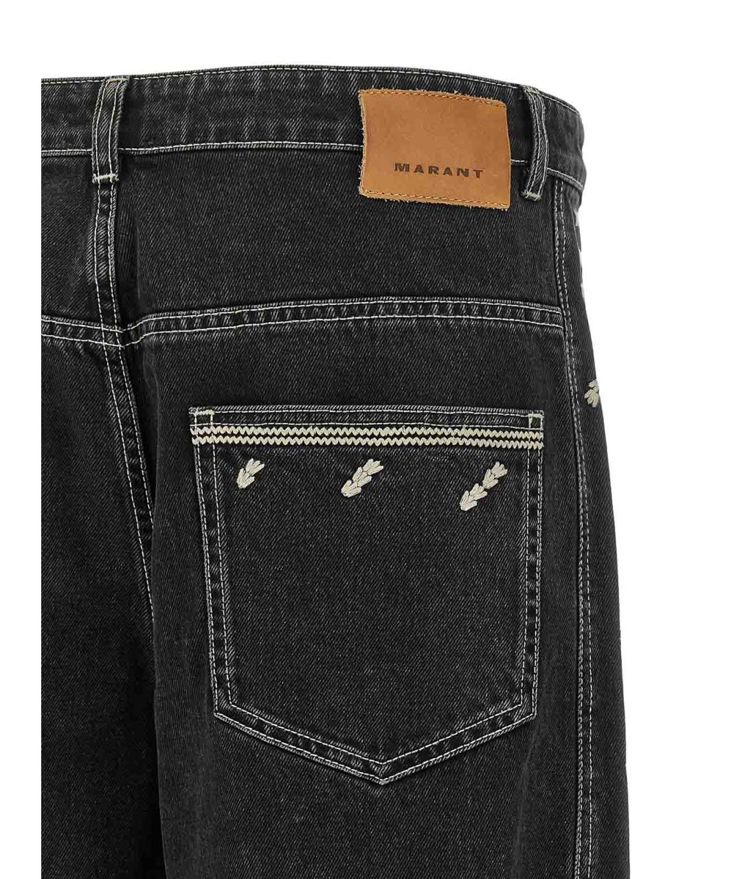 ISABEL MARANT Черные хлопковые прямые джинсы, фото 5