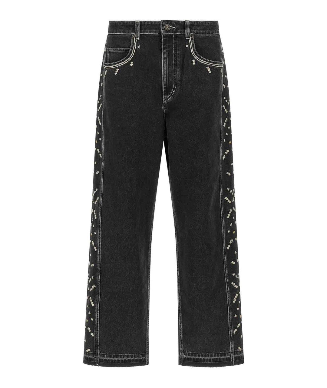 ISABEL MARANT Черные хлопковые прямые джинсы, фото 1
