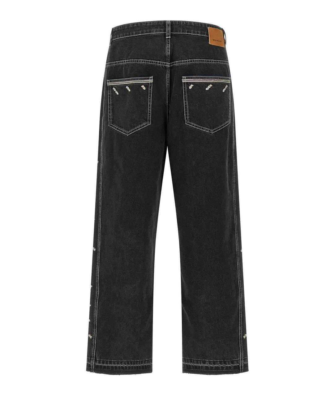 ISABEL MARANT Черные хлопковые прямые джинсы, фото 2