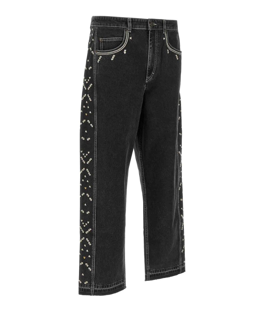 ISABEL MARANT Черные хлопковые прямые джинсы, фото 3