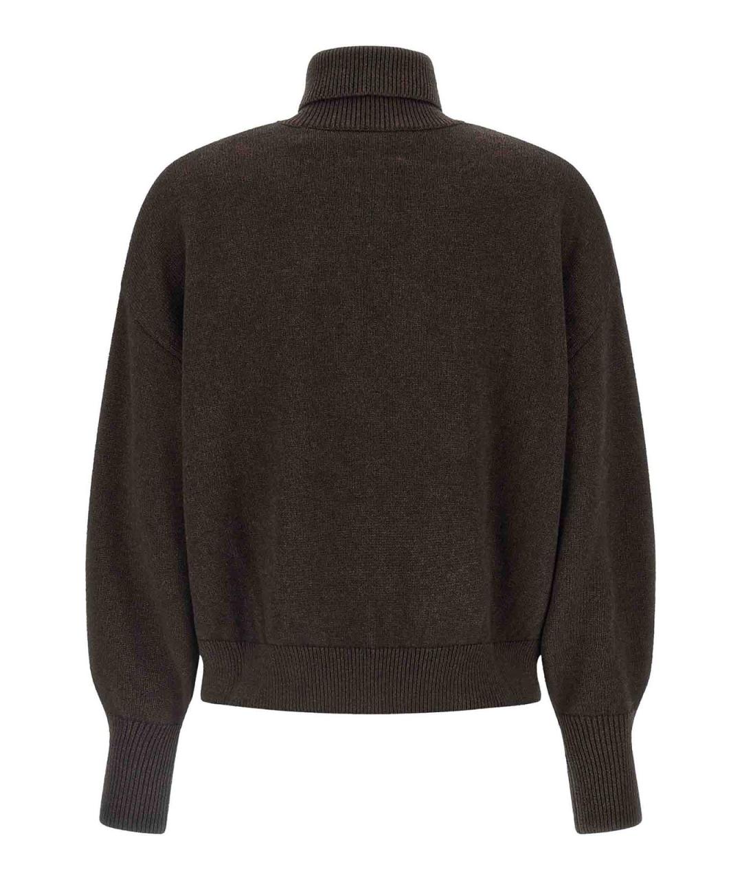 ISABEL MARANT ETOILE Коричневая хлопковая водолазка, фото 2