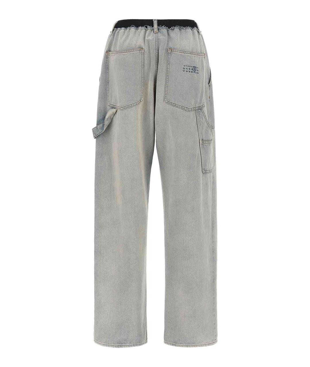 MM6 MAISON MARGIELA Голубые хлопковые прямые джинсы, фото 2