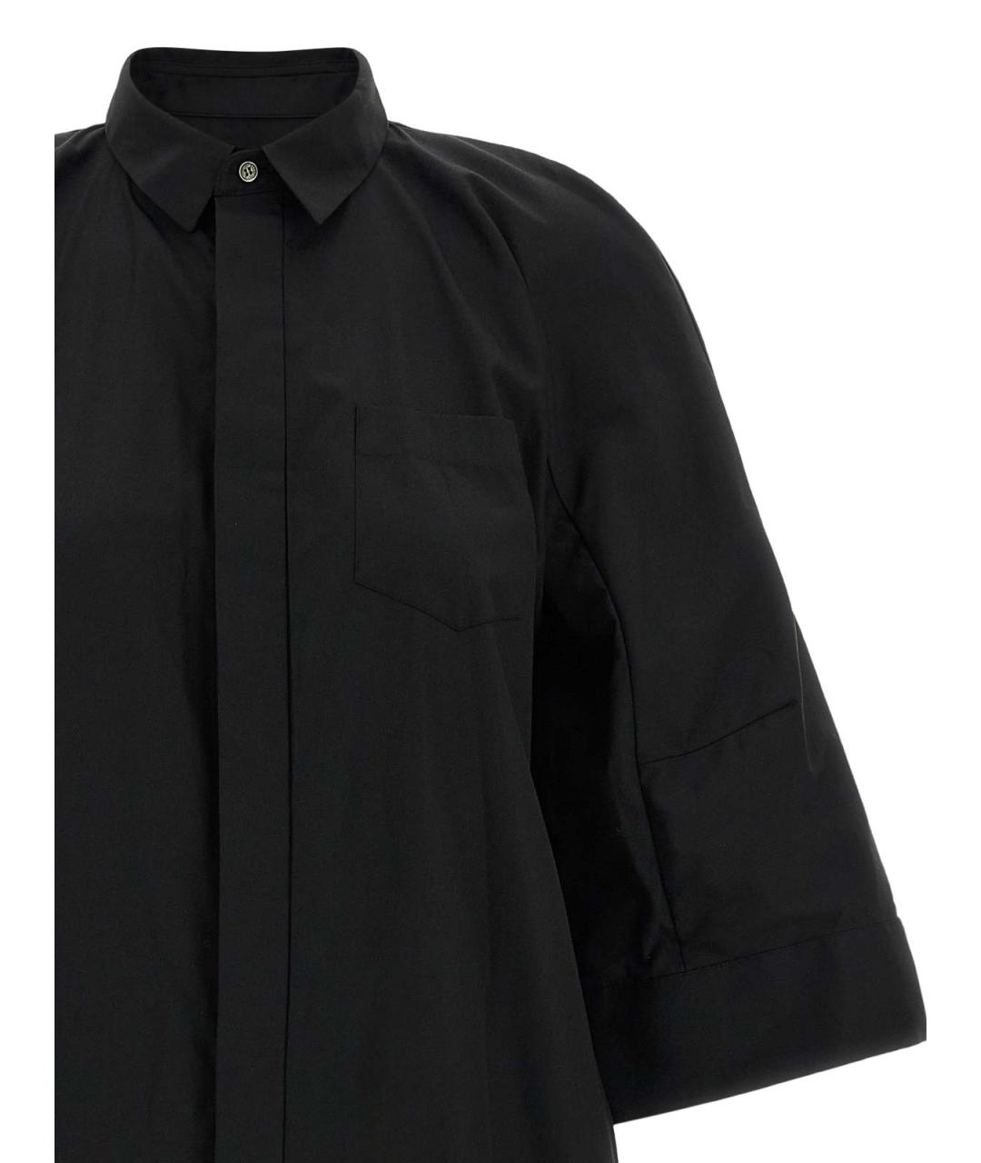 SACAI Черное хлопковое повседневное платье, фото 3