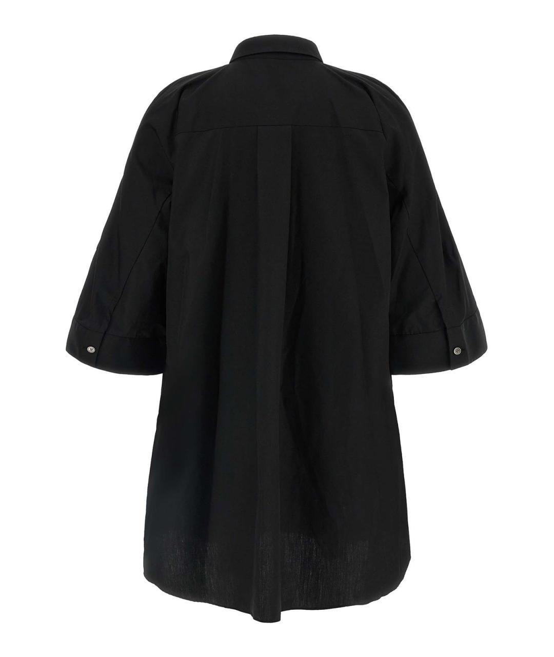 SACAI Черное хлопковое повседневное платье, фото 2