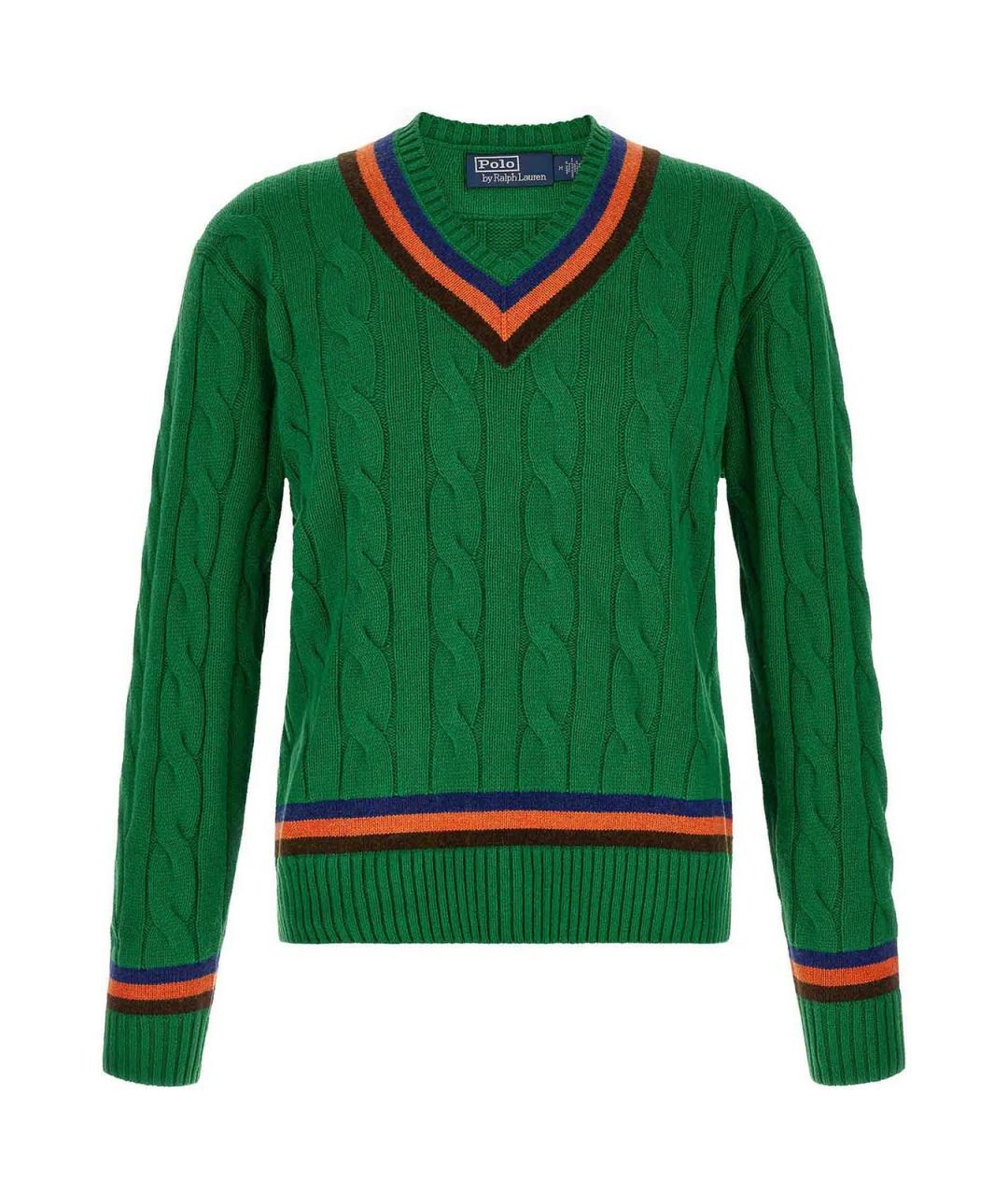 POLO RALPH LAUREN Зеленый шерстяной джемпер / свитер, фото 1