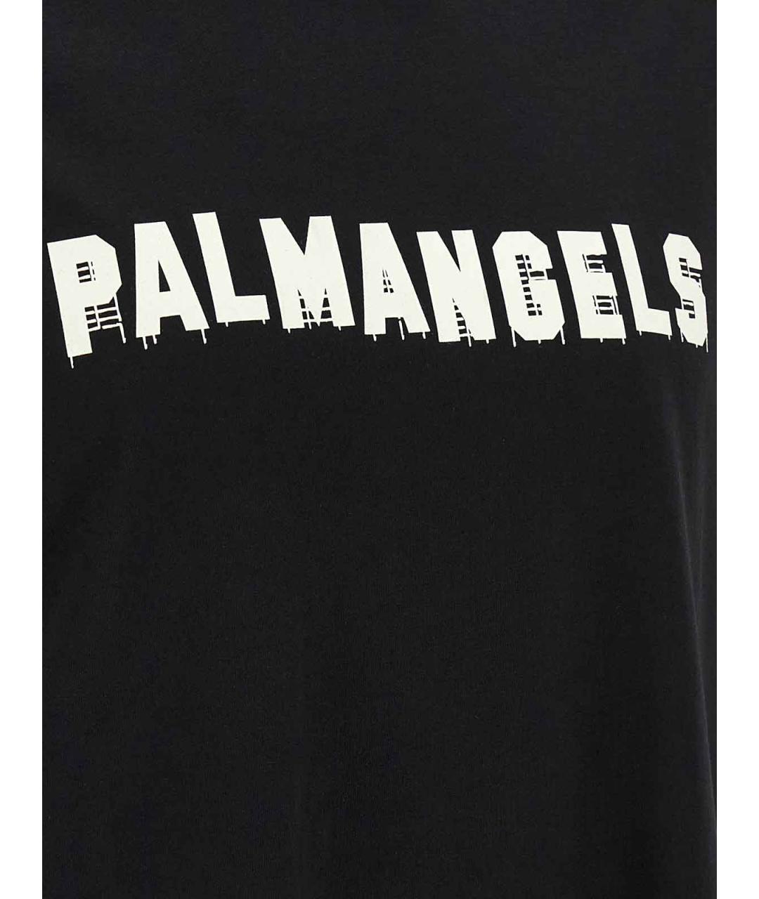PALM ANGELS Черная хлопковая футболка, фото 4