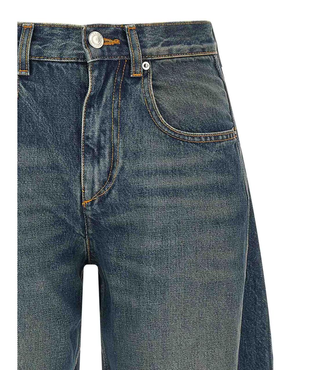ISABEL MARANT ETOILE Синие хлопковые прямые джинсы, фото 3