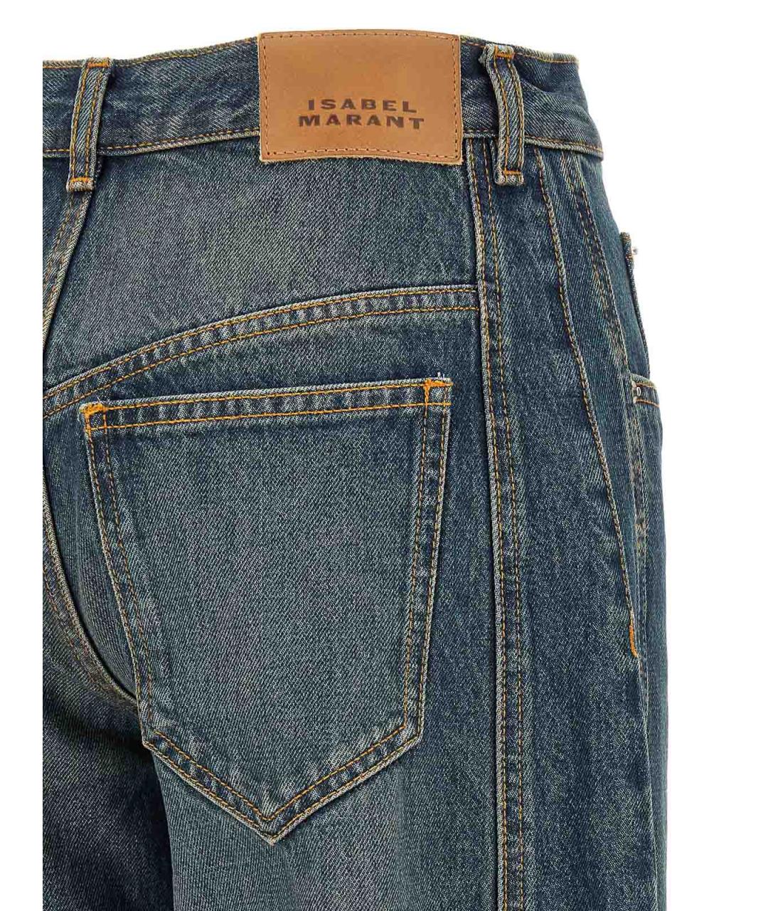 ISABEL MARANT ETOILE Синие хлопковые прямые джинсы, фото 4