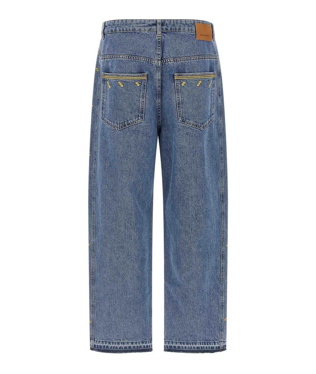 ISABEL MARANT Голубые хлопковые прямые джинсы, фото 2