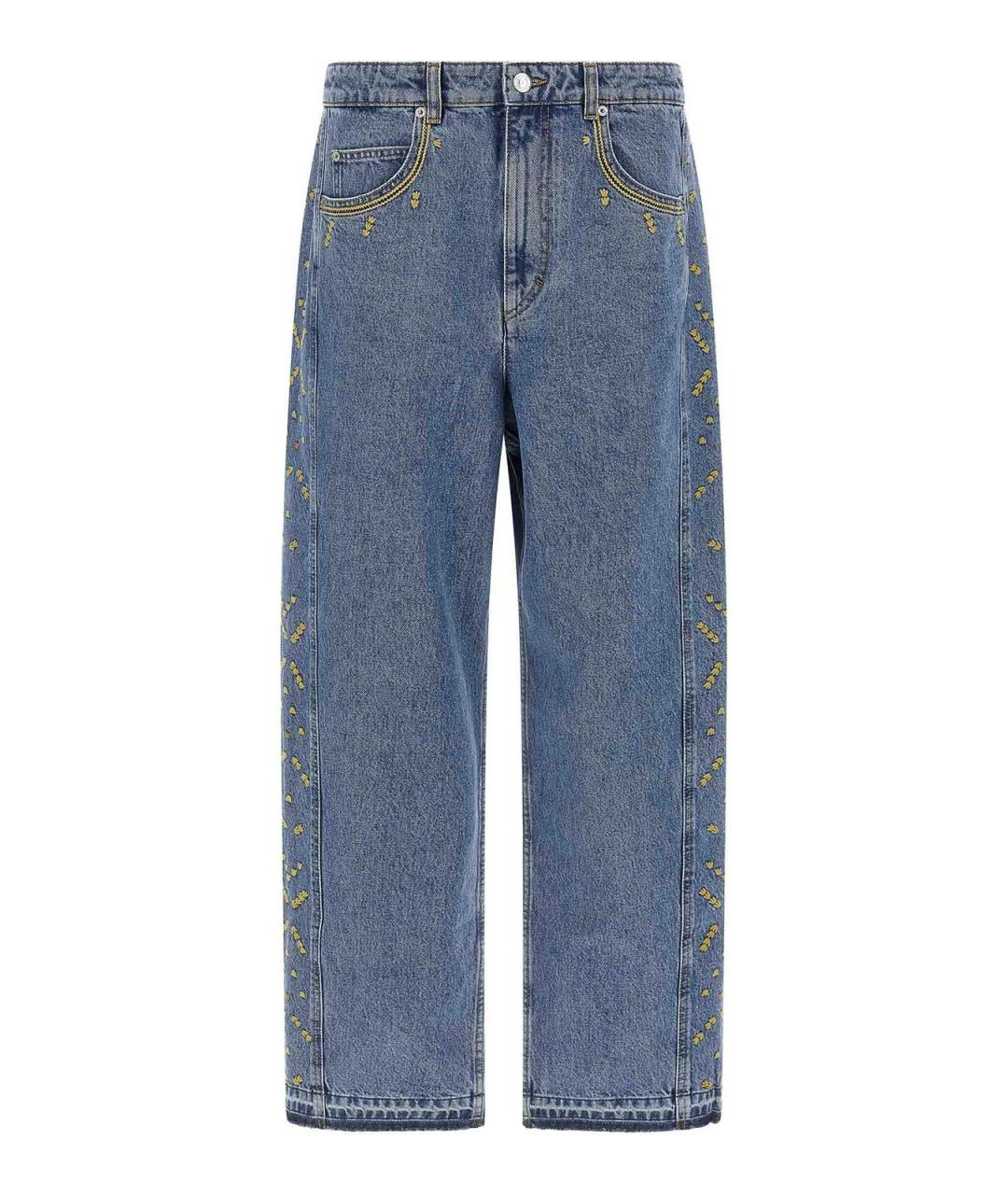 ISABEL MARANT Голубые хлопковые прямые джинсы, фото 1