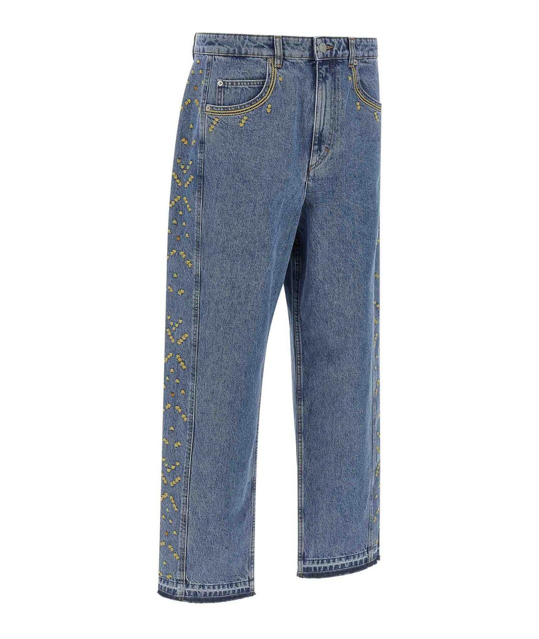 ISABEL MARANT Голубые хлопковые прямые джинсы, фото 3