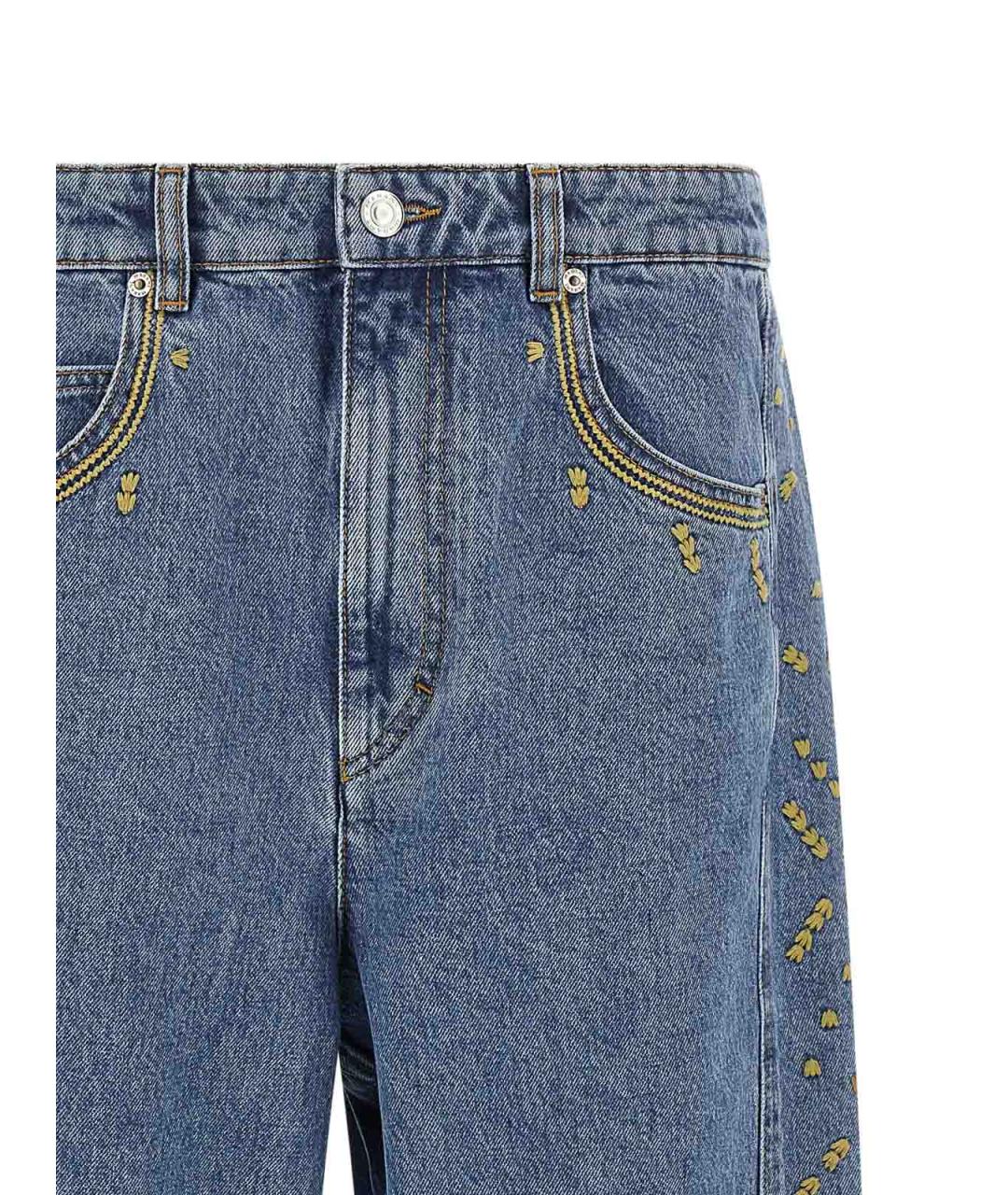 ISABEL MARANT Голубые хлопковые прямые джинсы, фото 4