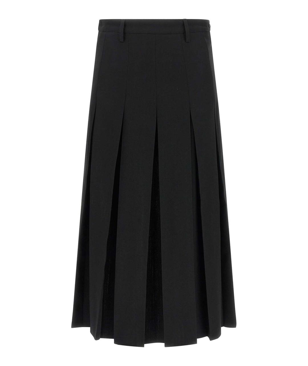 MM6 MAISON MARGIELA Черная шерстяная юбка миди, фото 1