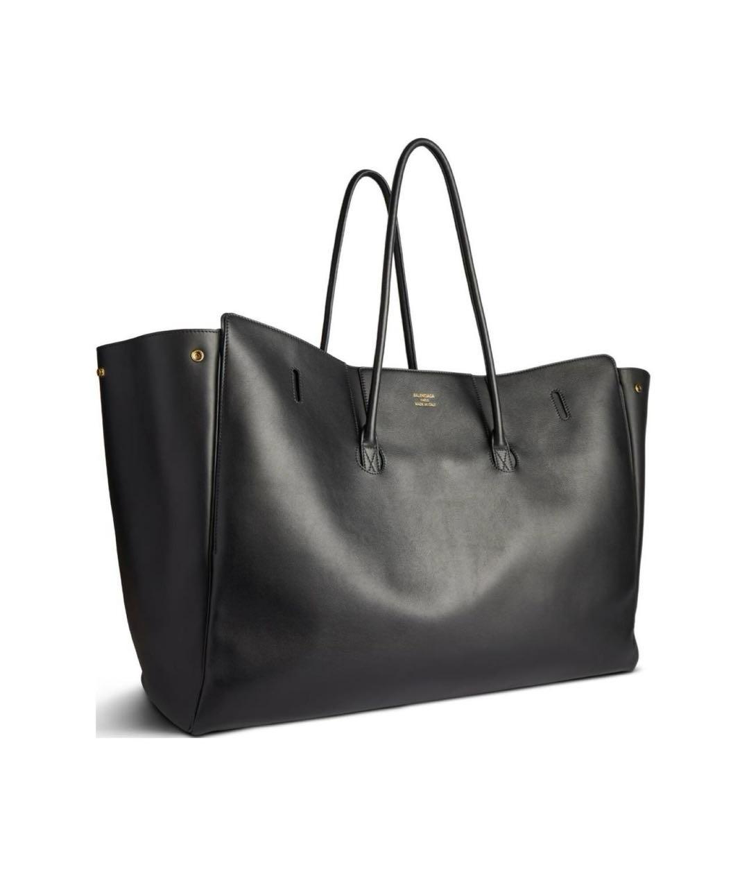 BALENCIAGA Черная кожаная сумка тоут, фото 3