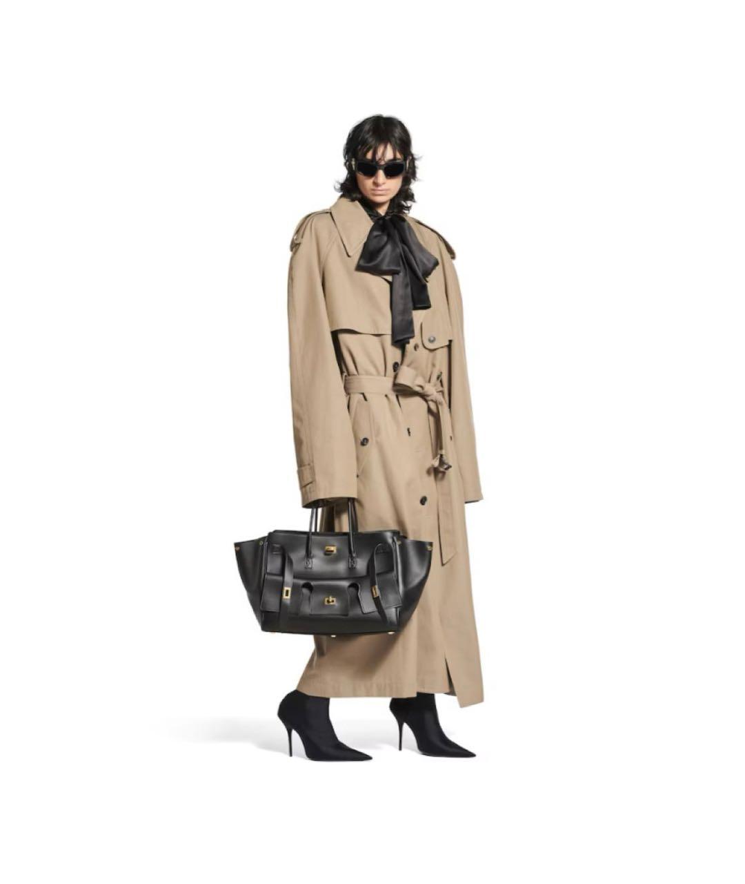 BALENCIAGA Черная кожаная сумка тоут, фото 5