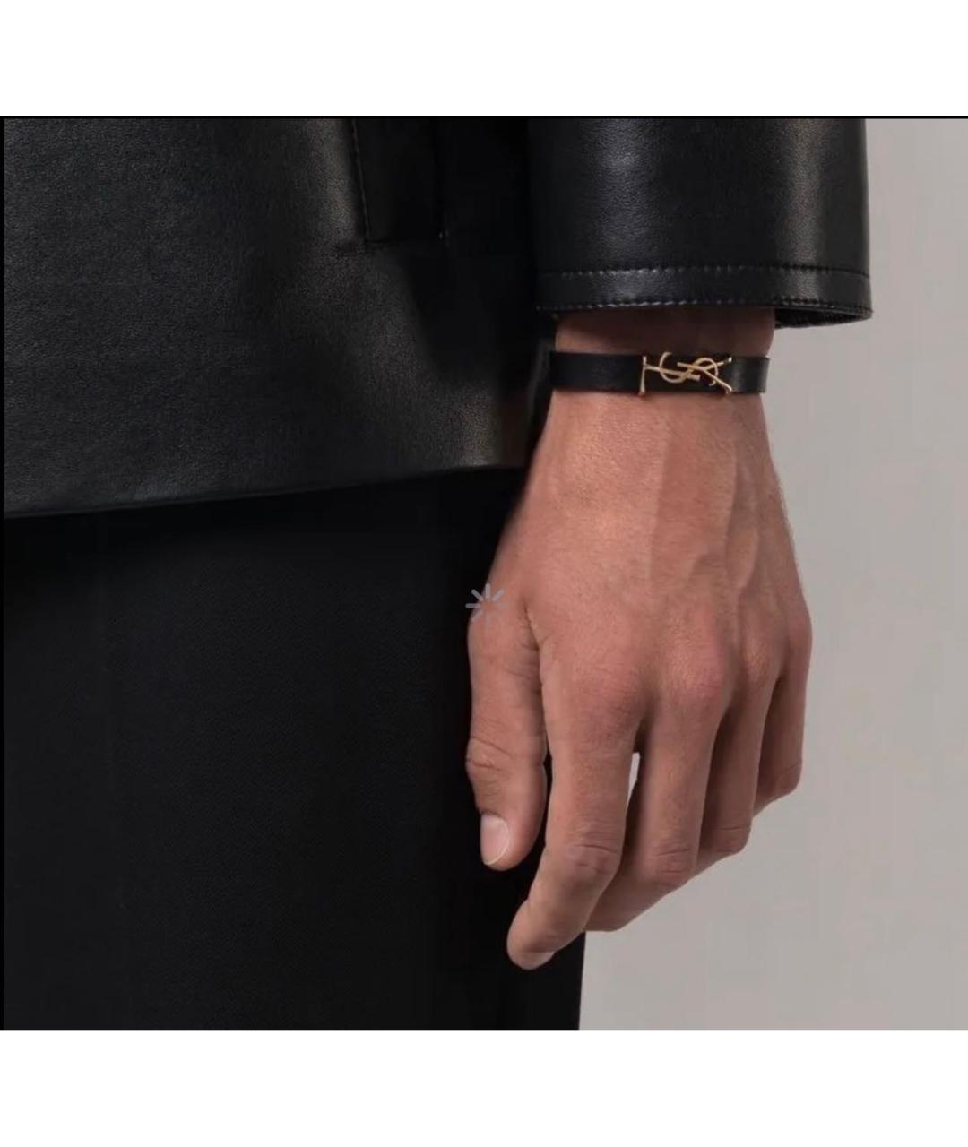 SAINT LAURENT Черный браслет, фото 4