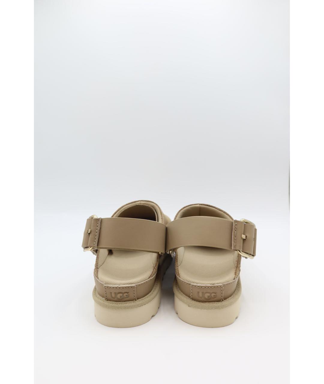 UGG Бежевые замшевые сабо, фото 4