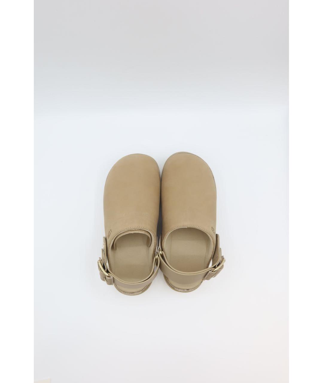 UGG Бежевые замшевые сабо, фото 5