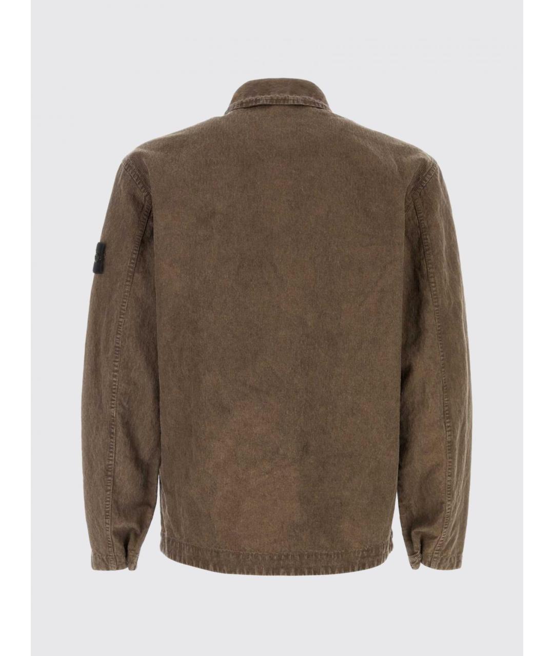 STONE ISLAND Коричневая хлопковая куртка, фото 3