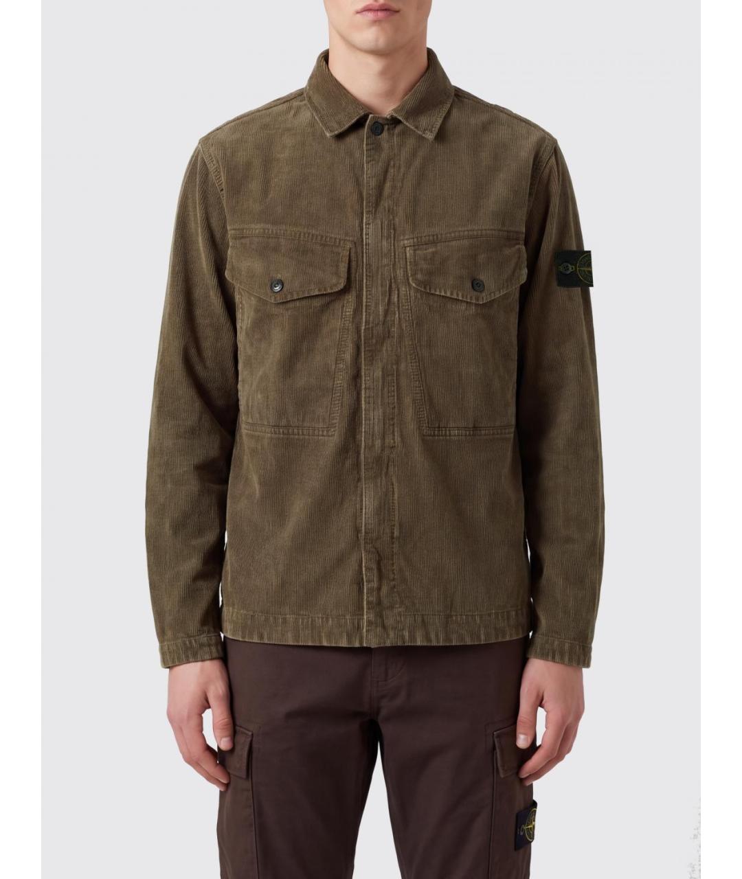 STONE ISLAND Коричневая хлопковая куртка, фото 2