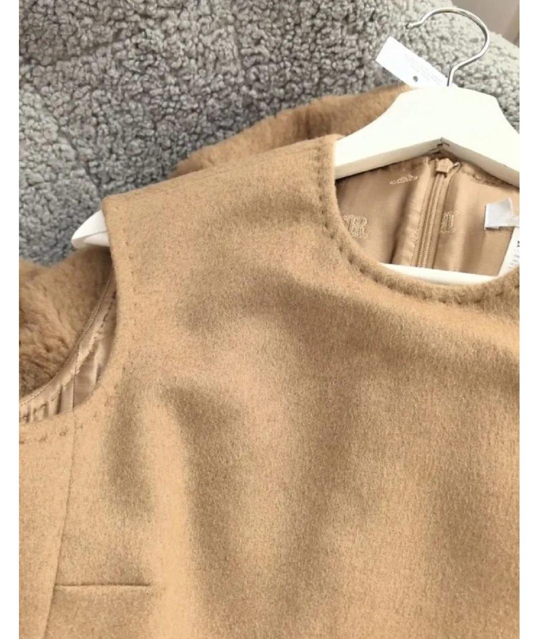 MAX MARA Коричневое шерстяное коктейльное платье, фото 7