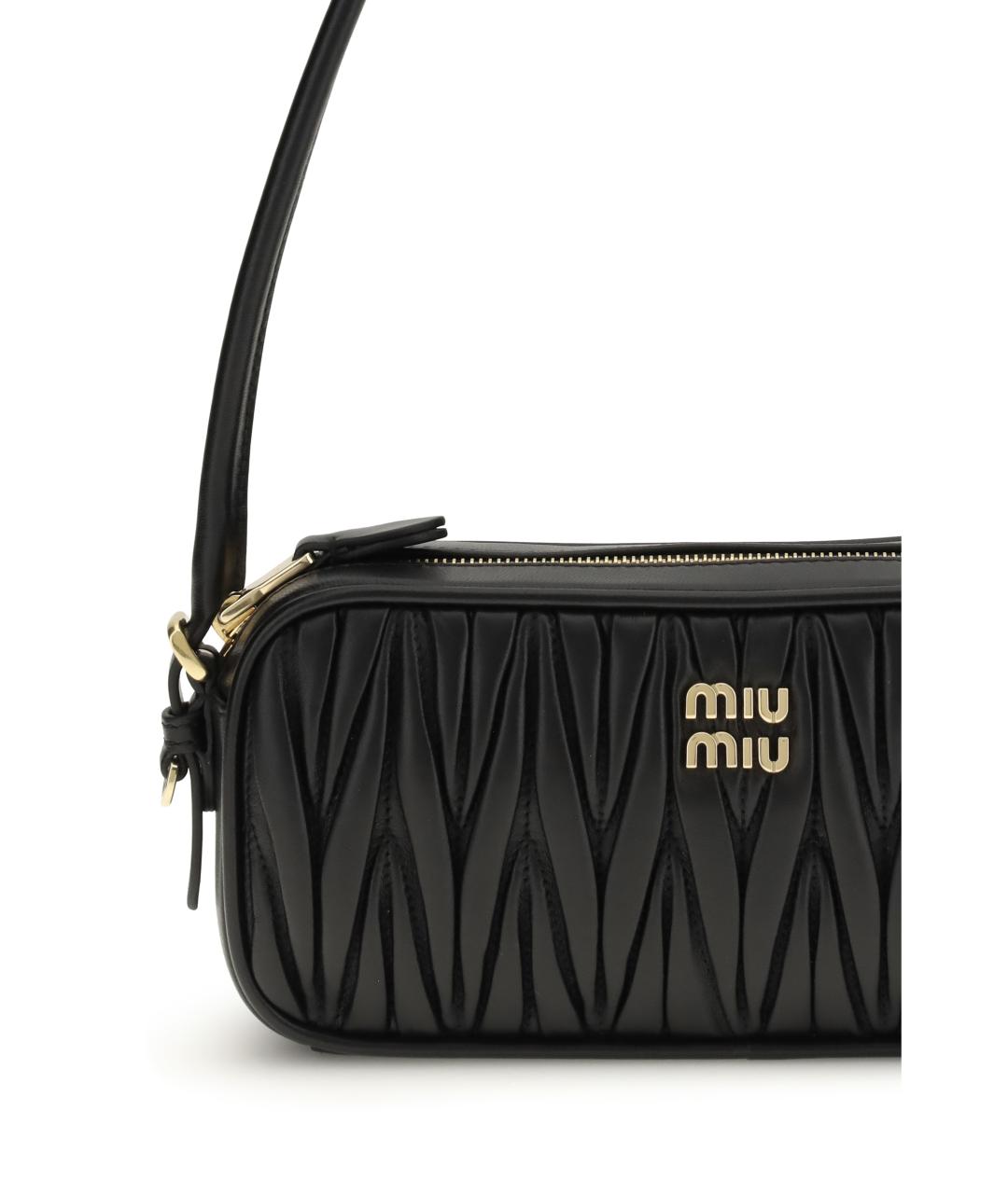 MIU MIU Черная кожаная сумка через плечо, фото 4