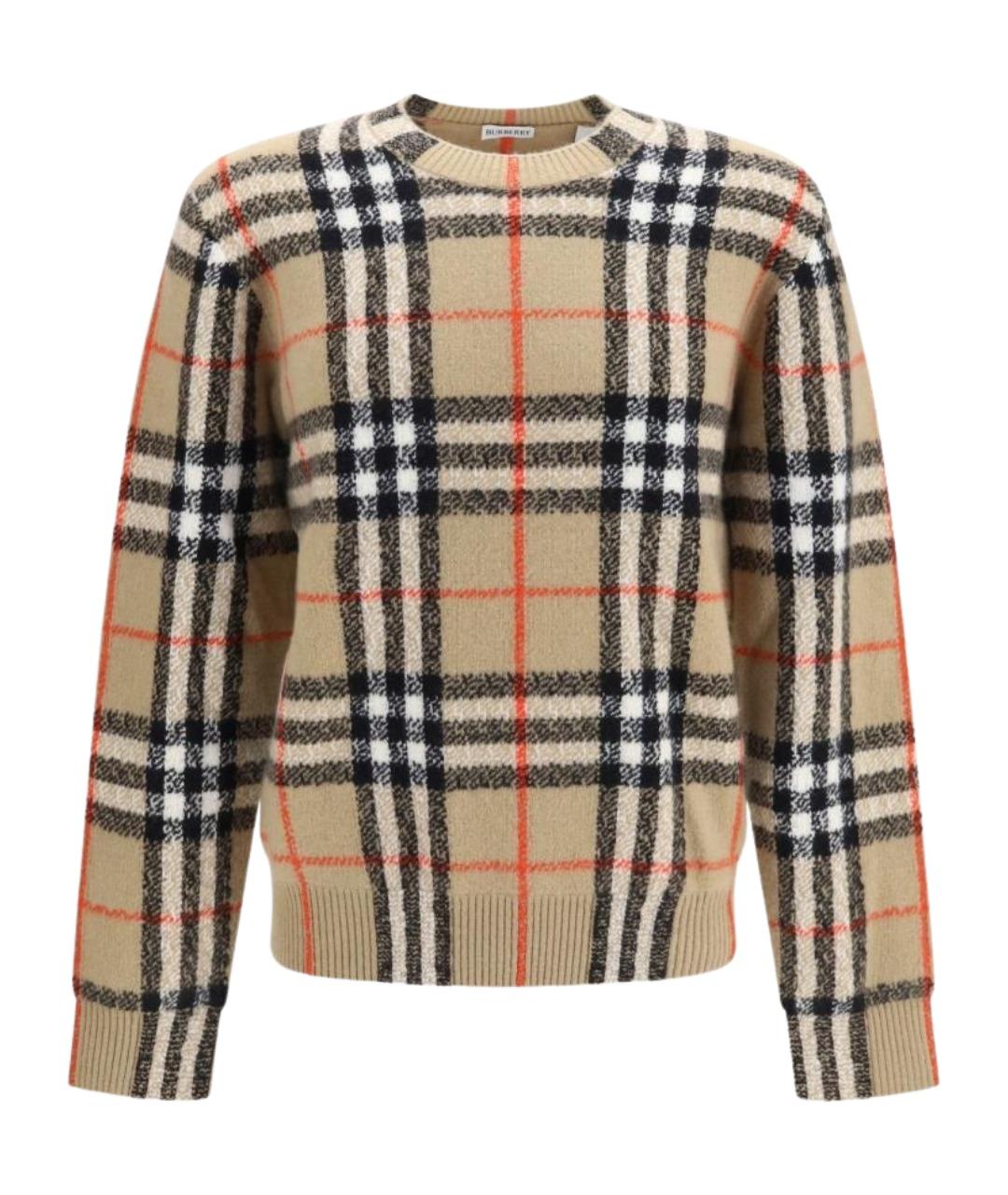 BURBERRY Бежевый кашемировый джемпер / свитер, фото 1