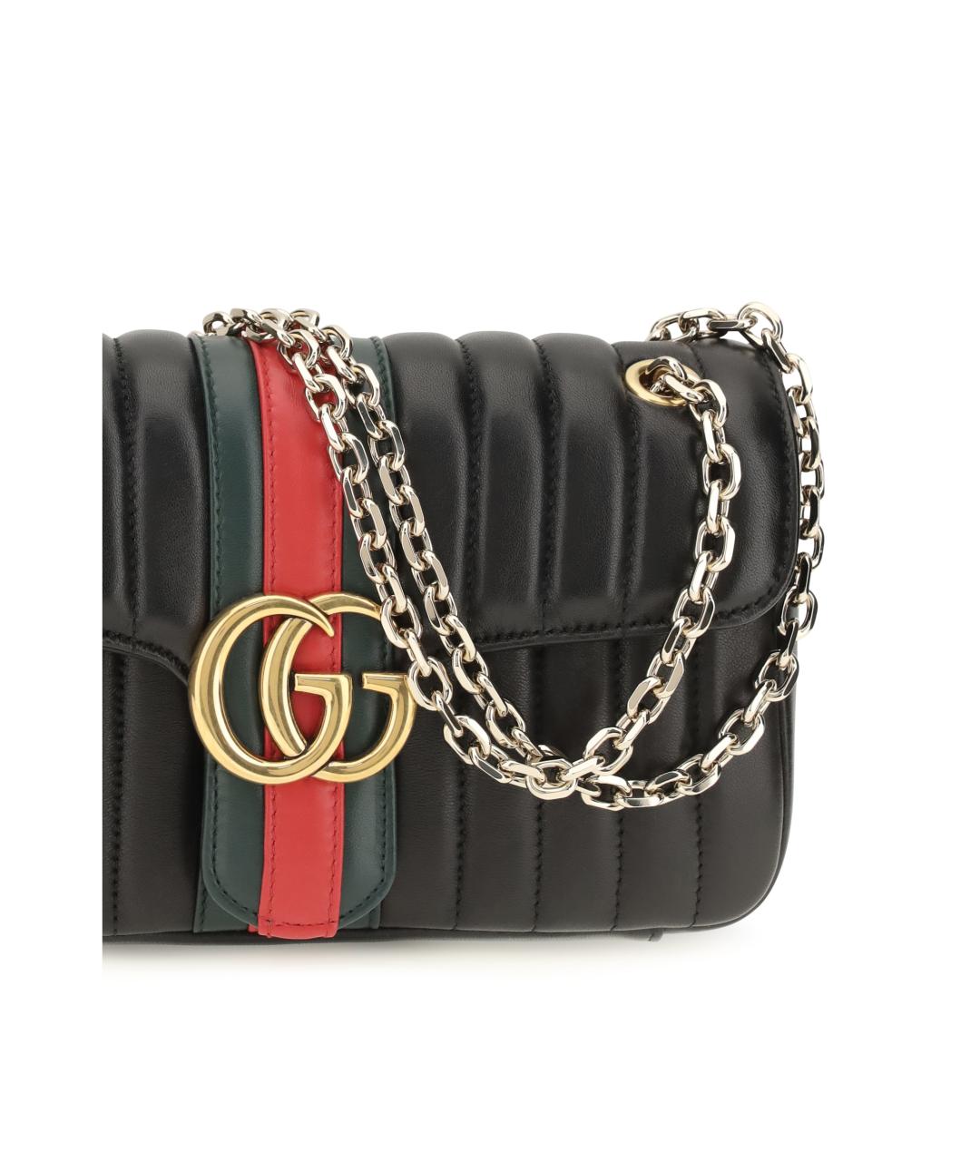 GUCCI Черная кожаная сумка через плечо, фото 4