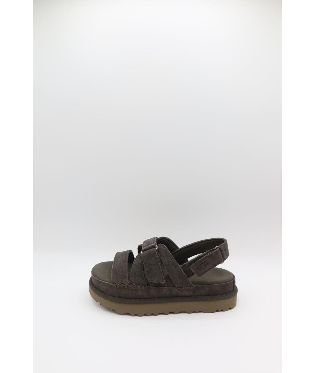 UGG Антрацитовые замшевые сандалии, фото 2