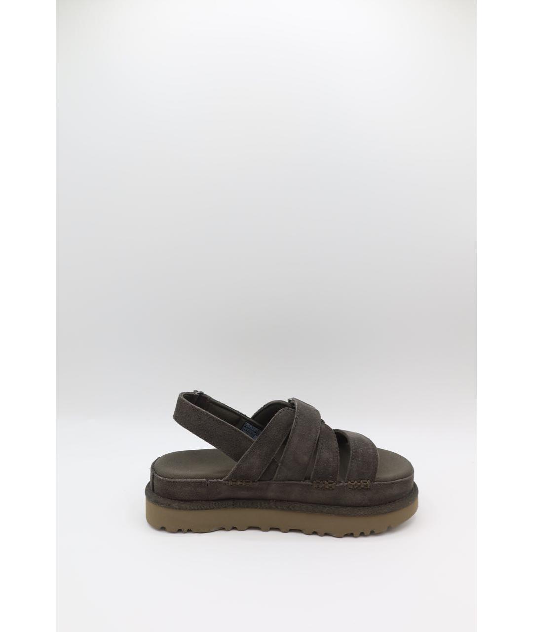 UGG Антрацитовые замшевые сандалии, фото 5
