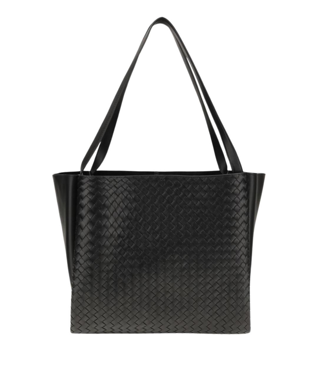 BOTTEGA VENETA Черная кожаная сумка тоут, фото 1