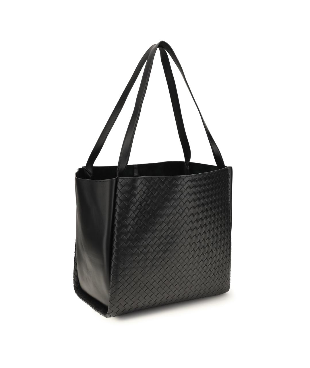 BOTTEGA VENETA Черная кожаная сумка тоут, фото 3