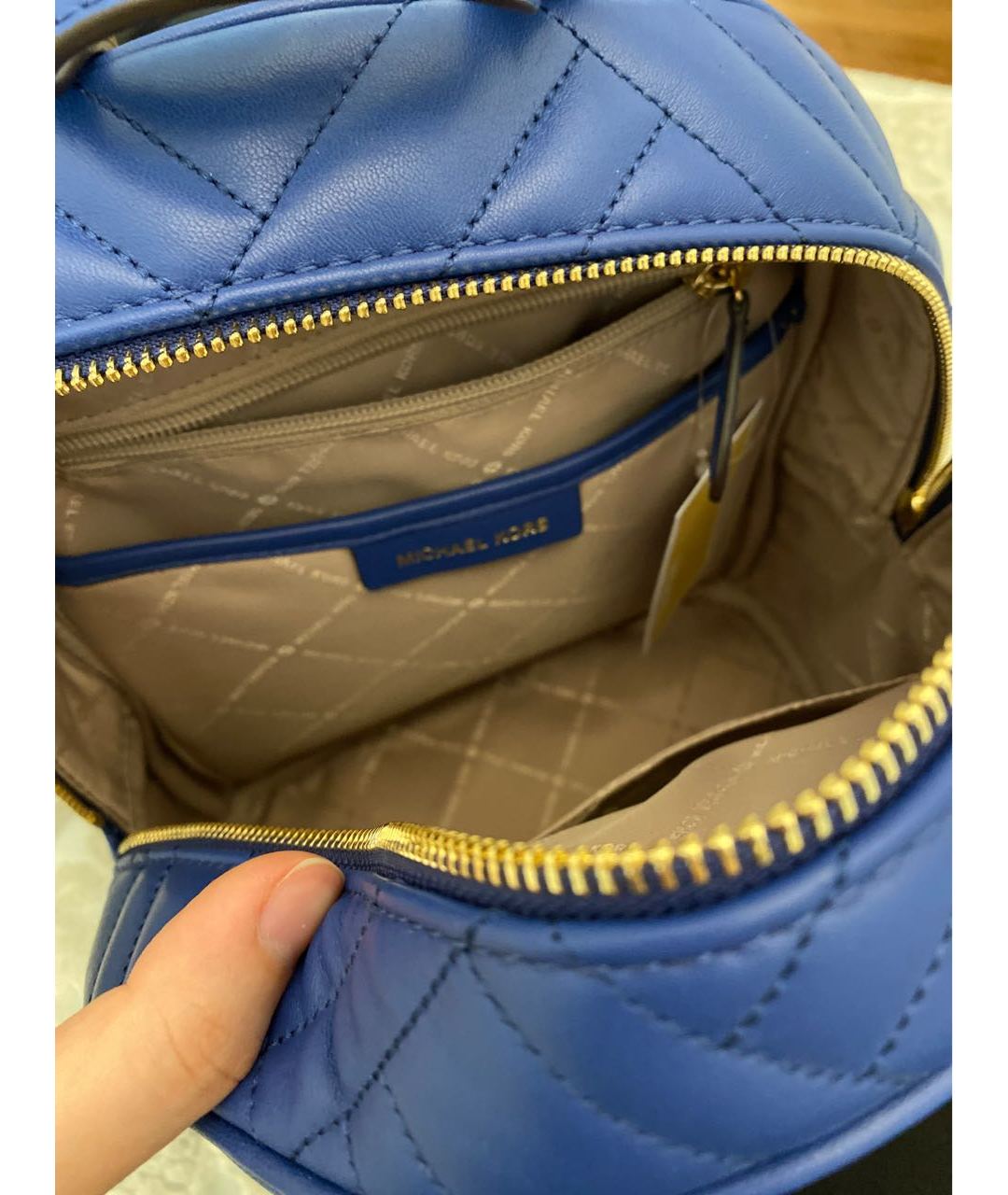 MICHAEL MICHAEL KORS Синий кожаный рюкзак, фото 4