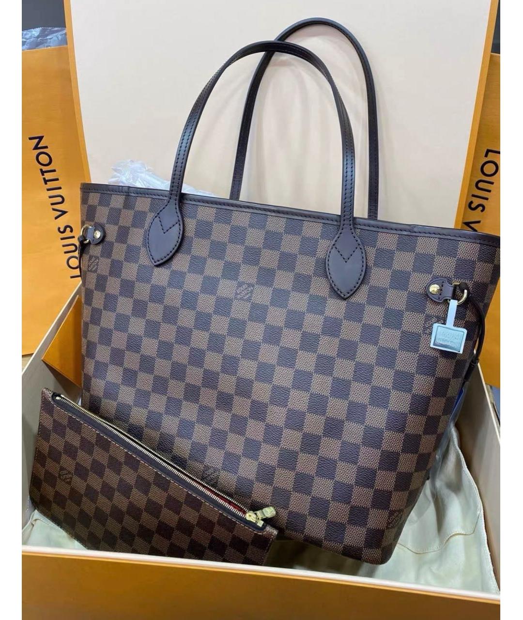 LOUIS VUITTON Коричневая сумка тоут из канвы, фото 2