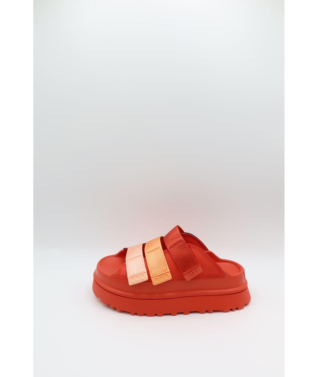 UGG Оранжевые резиновые сандалии, фото 6