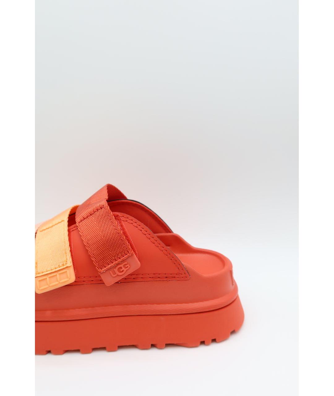 UGG Оранжевые резиновые сандалии, фото 3