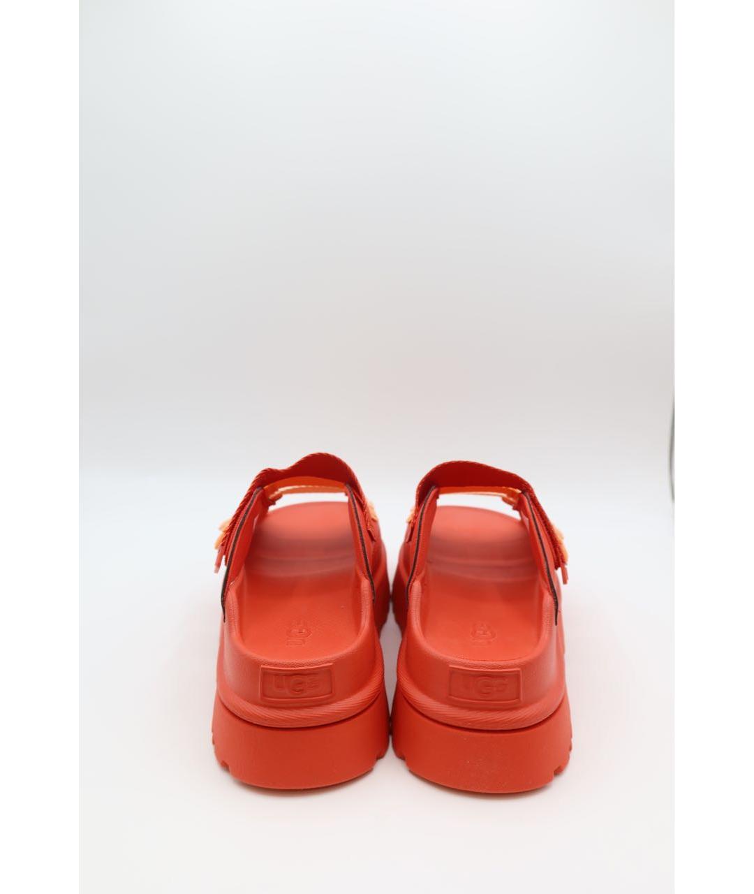 UGG Оранжевые резиновые сандалии, фото 4