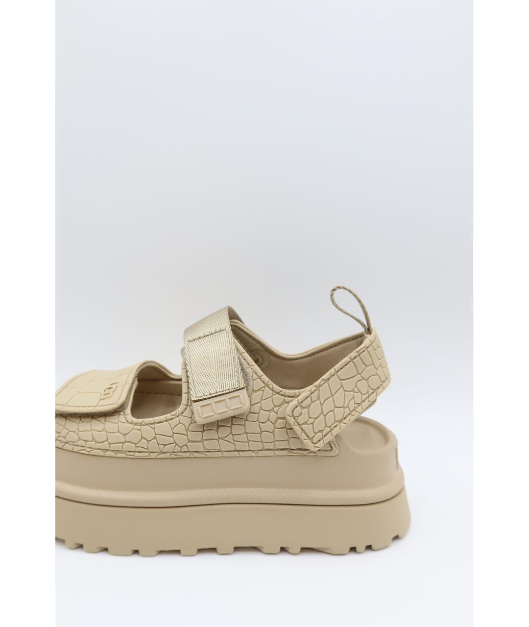 UGG Бежевые кожаные сандалии, фото 3