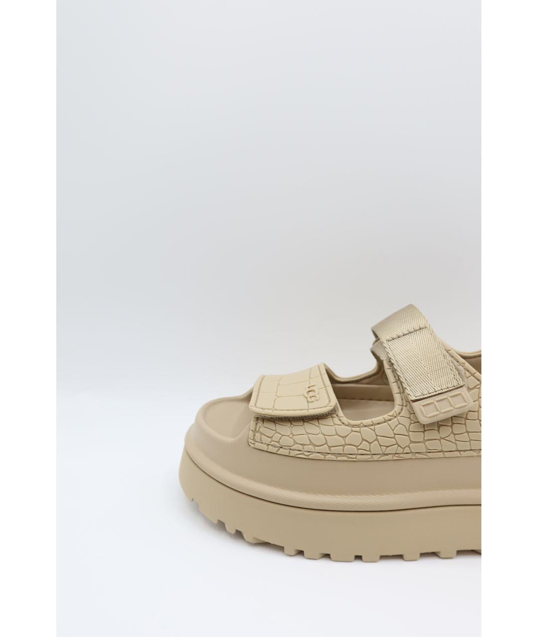 UGG Бежевые кожаные сандалии, фото 2