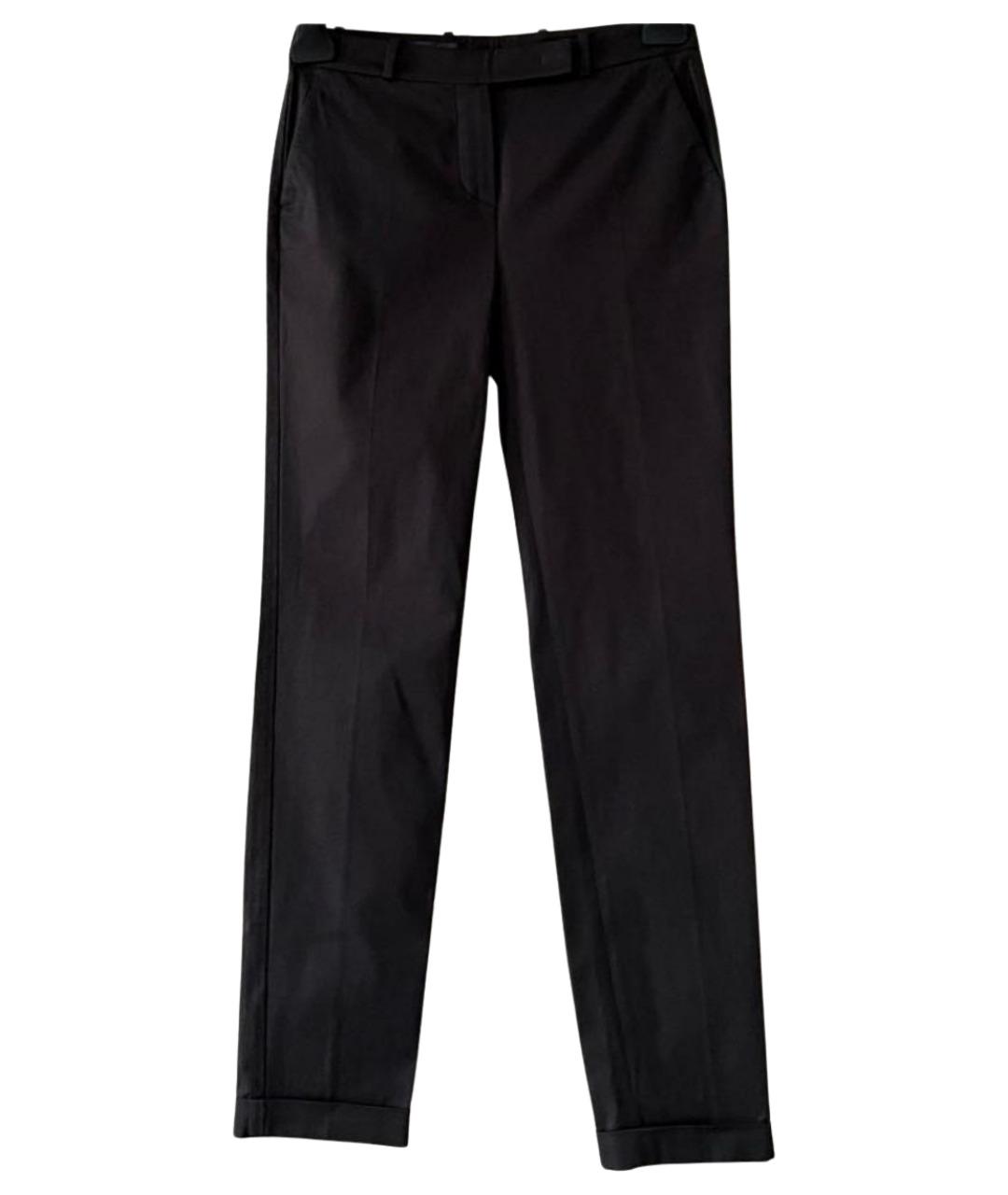 LORO PIANA Антрацитовые хлопко-эластановые прямые брюки, фото 1