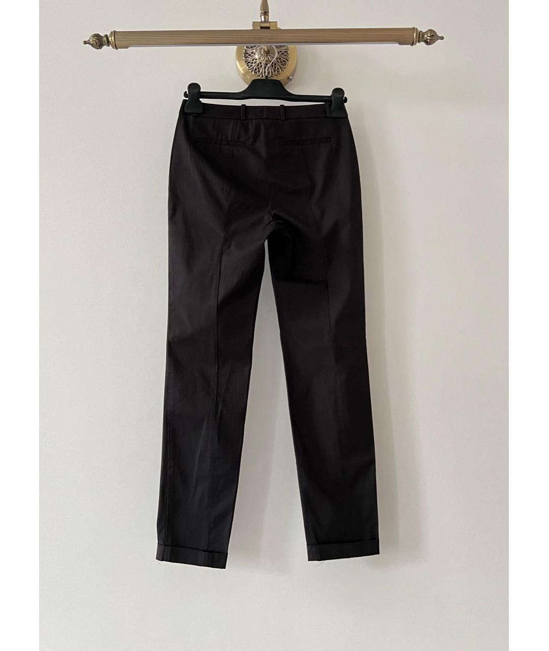 LORO PIANA Антрацитовые хлопко-эластановые прямые брюки, фото 2