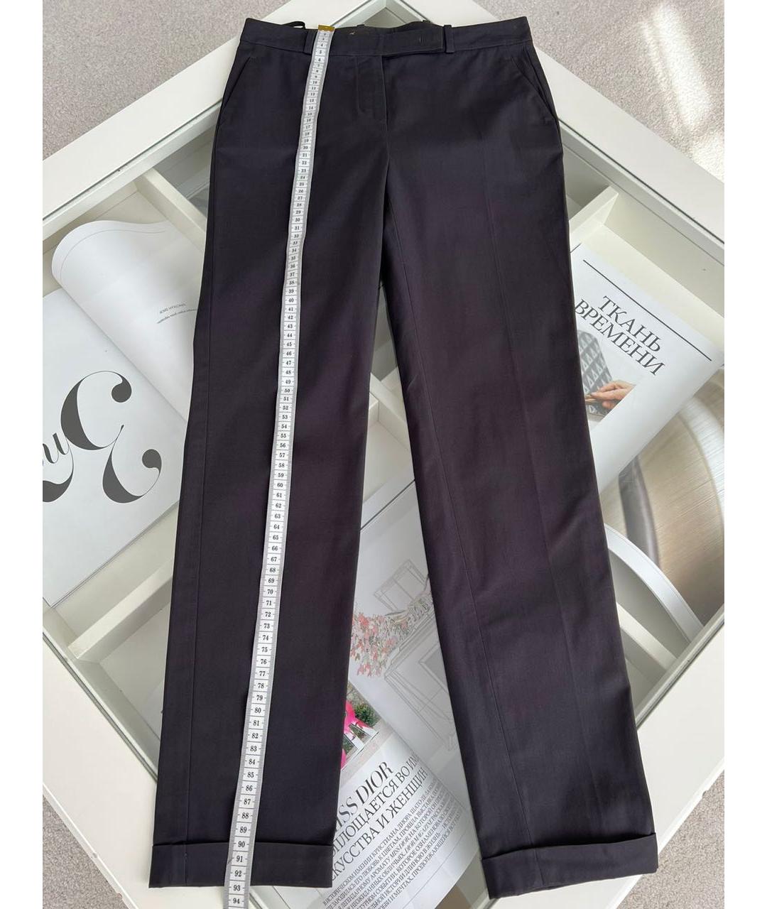 LORO PIANA Антрацитовые хлопко-эластановые прямые брюки, фото 3