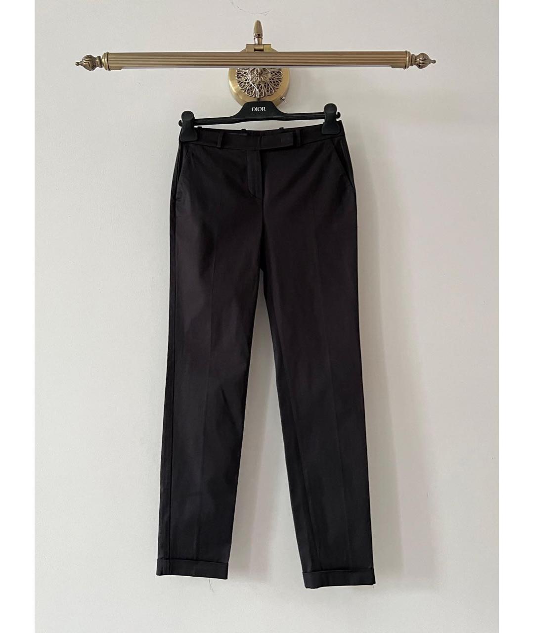 LORO PIANA Антрацитовые хлопко-эластановые прямые брюки, фото 9