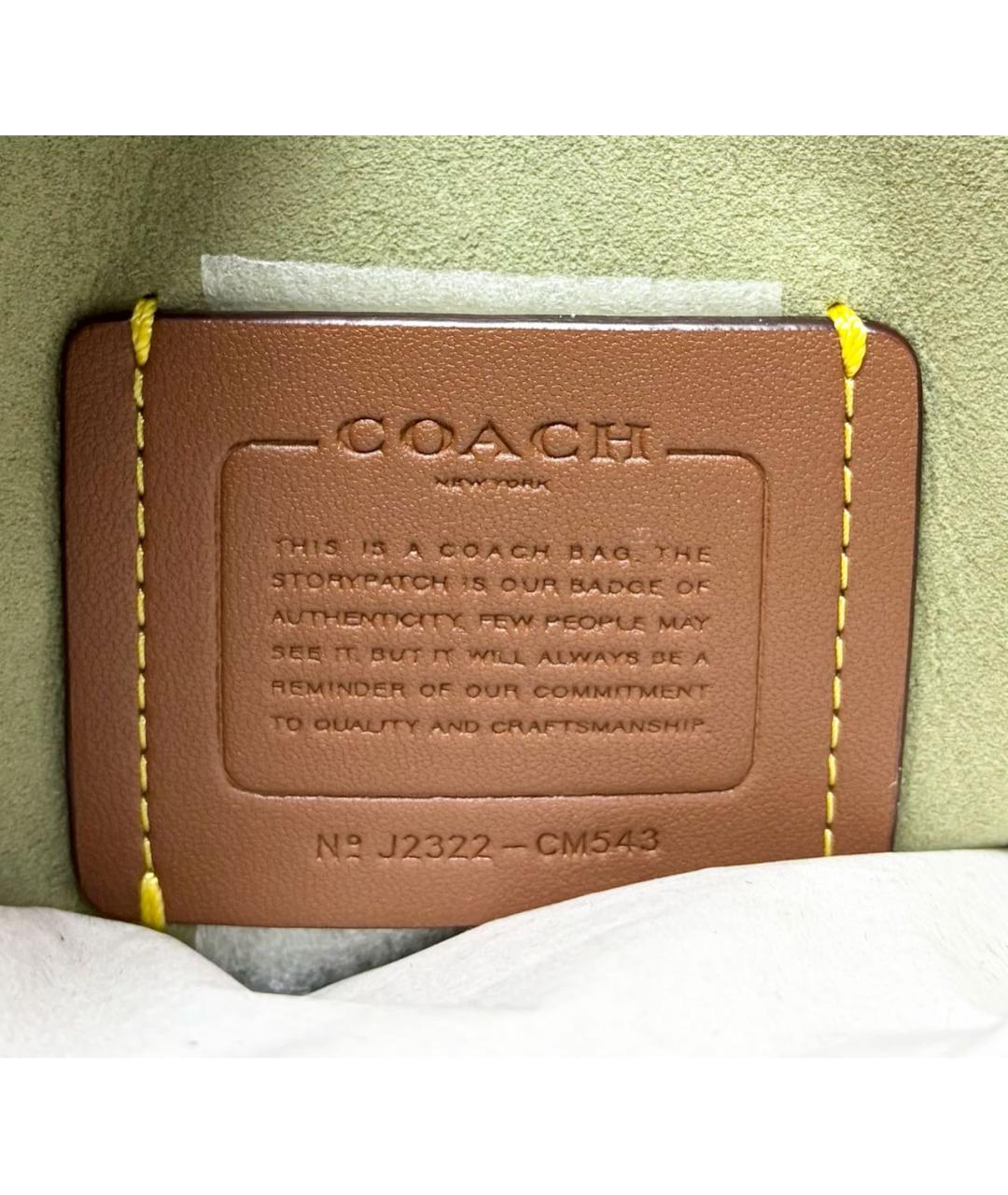 COACH Зеленая кожаная сумка через плечо, фото 8