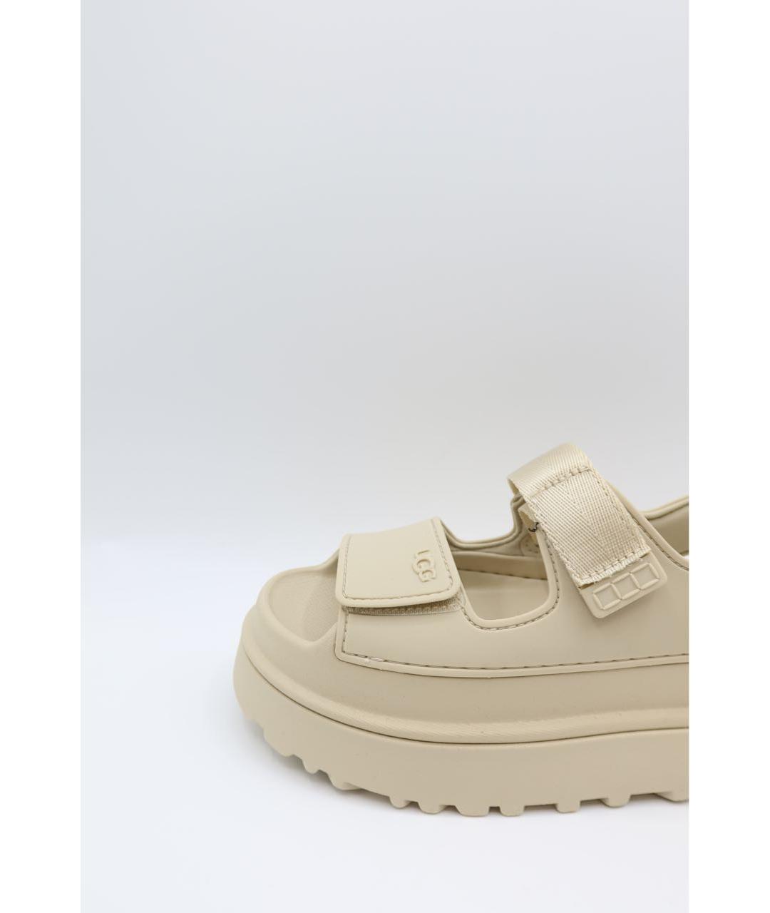 UGG Бежевые кожаные сандалии, фото 2