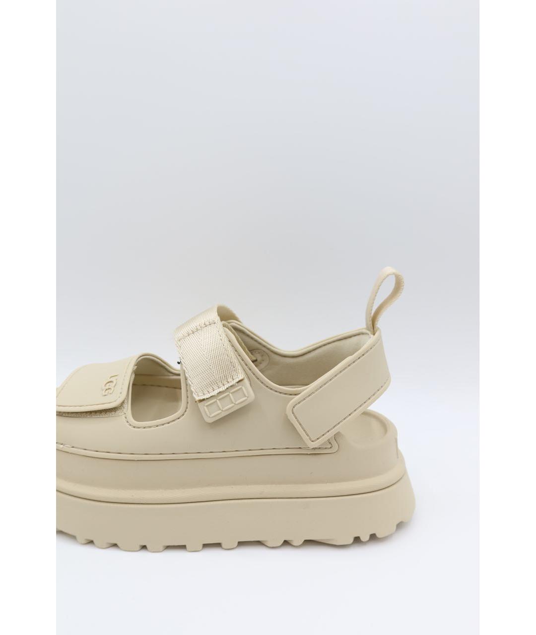 UGG Бежевые кожаные сандалии, фото 3