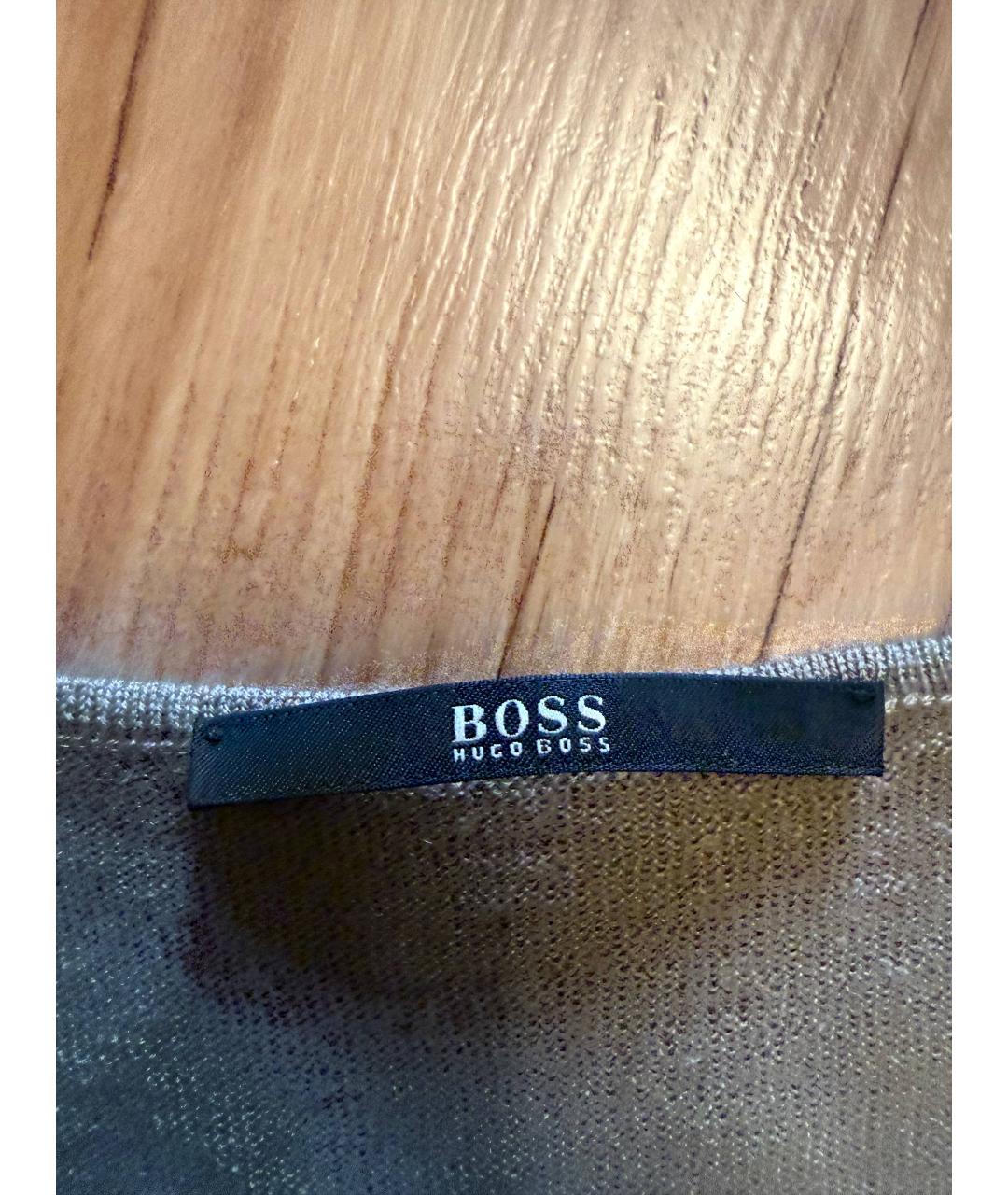 HUGO BOSS Бежевый шерстяной джемпер / свитер, фото 3