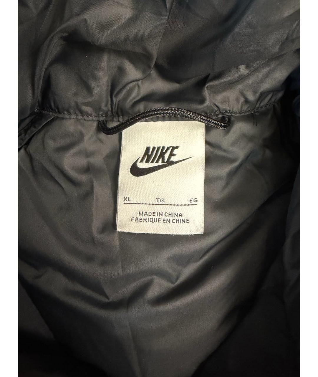 NIKE Черный нейлоновый пуховик, фото 4
