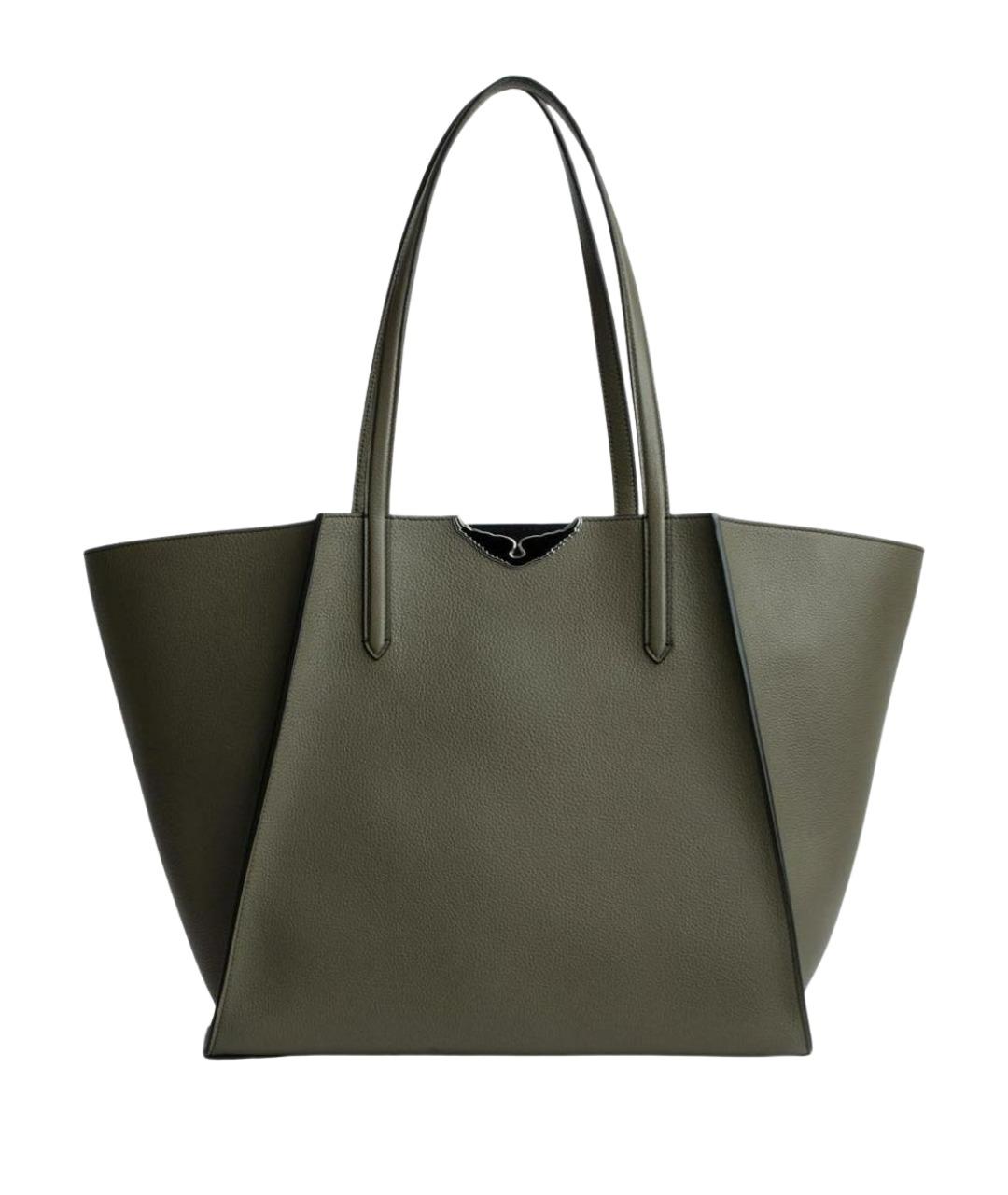 ZADIG & VOLTAIRE Хаки кожаная сумка тоут, фото 1